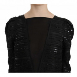 Abito abito con paillettes a tutta lunghezza in seta nera - IT40-S