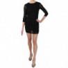 Mini abito a trapezio in seta nera con paillettes - IT40-S