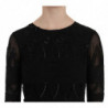 Mini abito a trapezio in seta nera con paillettes - IT42-M
