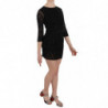 Mini abito a trapezio in seta nera con paillettes - IT42-M