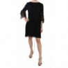 Mini abito a trapezio in seta nera con paillettes - IT44-L