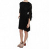 Mini abito a trapezio in seta nera con paillettes - IT44-L