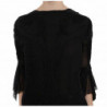 Mini abito a trapezio in seta nera con paillettes - IT44-L