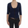 Maglione girocollo profondo cerniera superiore cotone blu - IT40-S