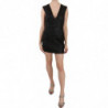 Mini abito a trapezio con borchie in pelle nera - IT44-L