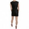 Mini abito a trapezio con borchie in pelle nera - IT44-L