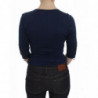 Maglione girocollo profondo cerniera superiore cotone blu - IT40-S