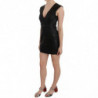 Mini abito a trapezio con borchie in pelle nera - IT44-L