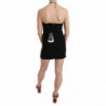 Mini abito a trapezio elasticizzato con paillettes nero - IT38-XS