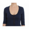 Maglione girocollo profondo cerniera superiore cotone blu - IT40-S