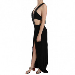 Abito svasato in pelle di cristallo nero - IT40-S