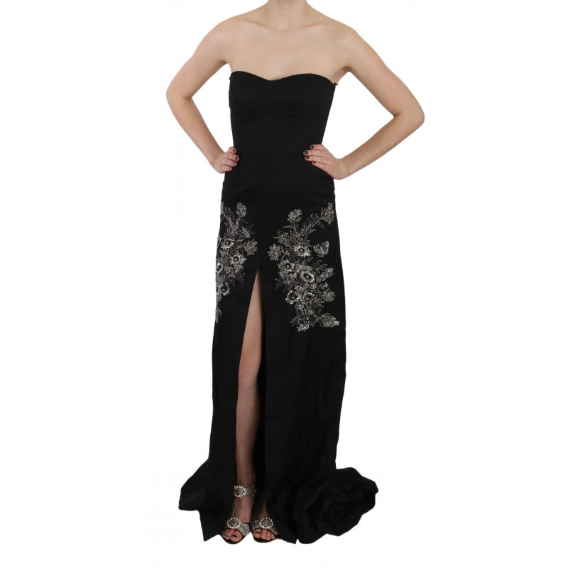 Abito da ballo svasato con paillettes nero - IT42-M