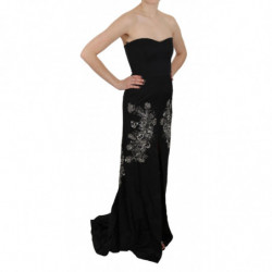 Abito da ballo svasato con paillettes nero - IT42-M