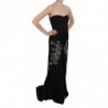 Abito da ballo svasato con paillettes nero - IT42-M