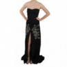 Abito da ballo svasato con paillettes nero - IT40-S