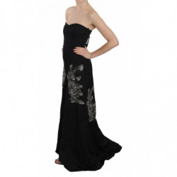 Abito da ballo svasato con paillettes nero - IT40-S
