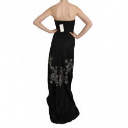 Abito da ballo svasato con paillettes nero - IT40-S