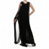 Abito trasparente con paillettes e perline di seta nera - IT42-M