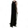 Abito trasparente con paillettes e perline di seta nera - IT42-M