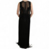 Abito trasparente con paillettes e perline di seta nera - IT42-M