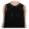 Abito trasparente con paillettes e perline di seta nera - IT42-M
