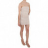 Miniabito corto in seta con perline beige - IT40-S