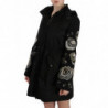 Cappotto con cappuccio con paillettes floreali e perline - IT40-S