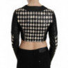 Cappotto da giacca da motociclista corto pelle bianca nera - IT38-XS