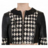 Cappotto da giacca da motociclista corto pelle bianca nera - IT38-XS