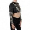 Cappotto da giacca da motociclista corto pelle bianca nera - IT38-XS