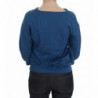 Maglione da donna con scollo a V profondo in cotone blu - IT40-S