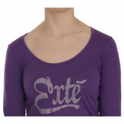 Top casual a maniche lunghe impreziosito da cristalli viola - IT44-L