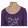 Top casual a maniche lunghe impreziosito da cristalli viola - IT44-L