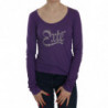 Top casual a maniche lunghe impreziosito da cristalli viola - IT46-XL