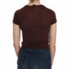 T-shirt casual a maniche corte con cuori marroni - IT40-S