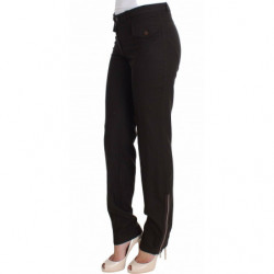 Pantaloni eleganti casual in lana marrone - IT42-M