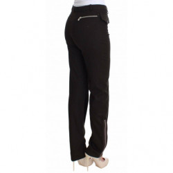 Pantaloni eleganti casual in lana marrone - IT42-M