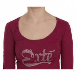 Top casual a maniche lunghe decorato con cristalli - IT44-L