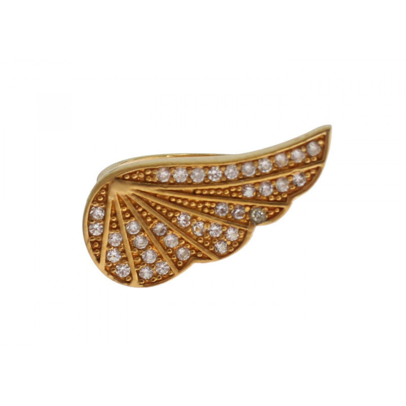 Anello autentico da donna argento 925 CZ trasparente oro - EU50 - US5