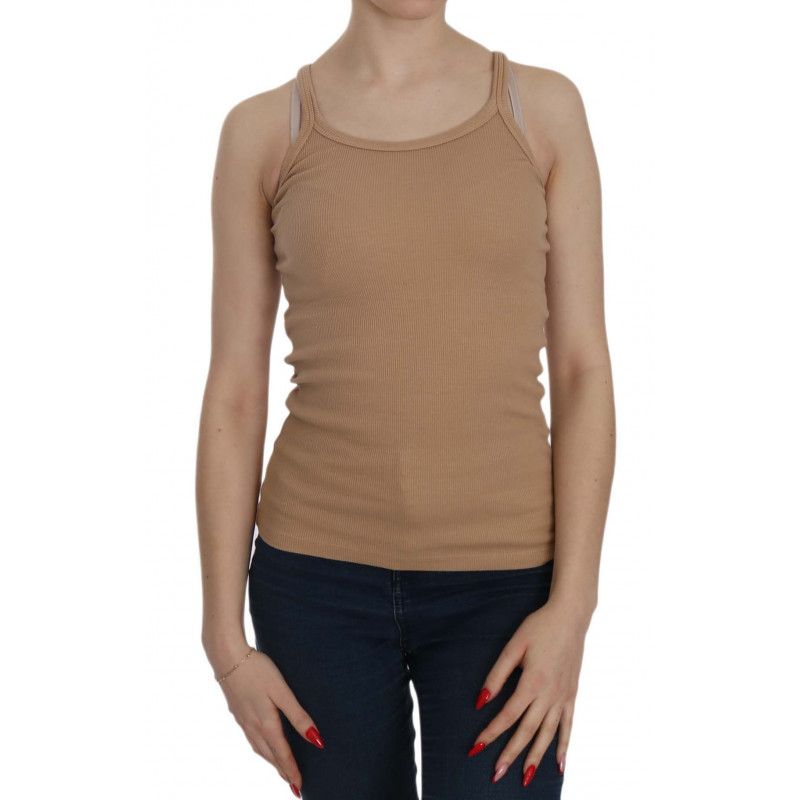 Camicetta senza maniche beige con spalline sottili - IT46-XL