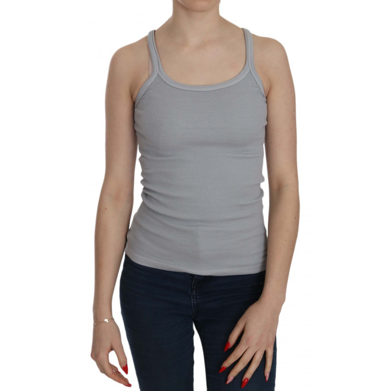 Camicetta senza maniche con spalline sottili grigio chiaro - IT38-XS