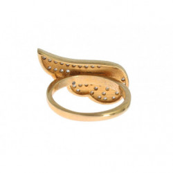 Anello autentico da donna argento 925 CZ trasparente oro - EU50 - US5