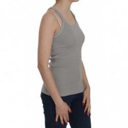 Camicia grigia senza maniche con cinturino a spaghetti - IT46-XL