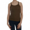 Top camicetta marrone senza maniche con spalline sottili - IT44-L