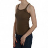 Top camicetta marrone senza maniche con spalline sottili - IT46-XL