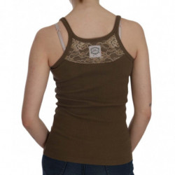 Top camicetta marrone senza maniche con spalline sottili - IT46-XL