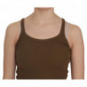 Top camicetta marrone senza maniche con spalline sottili - IT46-XL