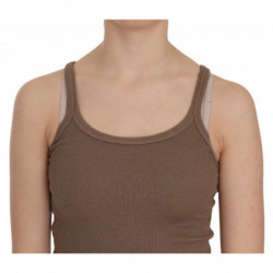 Top marrone senza maniche con spalline sottili - IT40-S