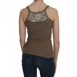 Top marrone senza maniche con spalline sottili - IT44-L