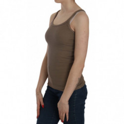 Top marrone senza maniche con spalline sottili - IT46-XL